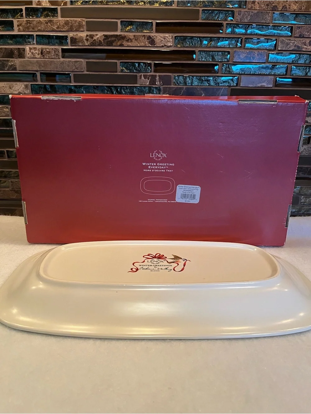Lenox Winter Greetings Everyday Hors D'Oeuvre Earthenware Platter